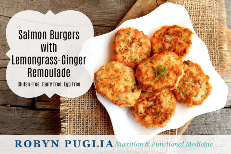 Salmon Burgers with LemongrassGinger Remoulade