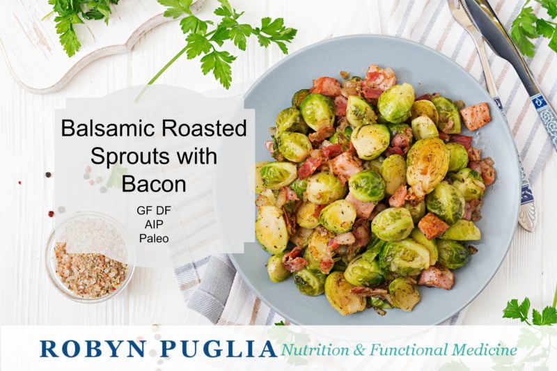 Roasted Brussel Sprouts with Bacon and Apple